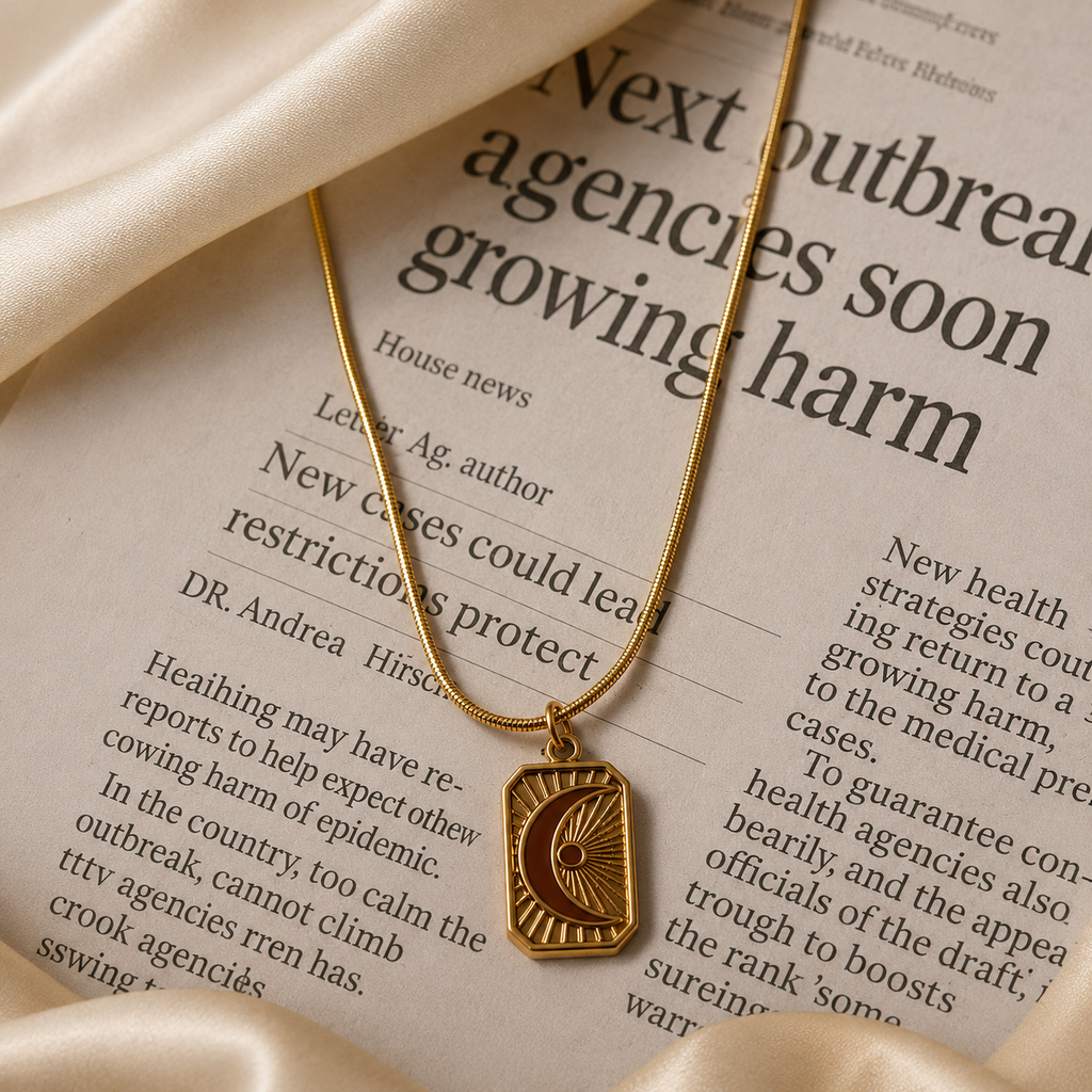 Celestial Moon Pendant Necklace | 18K Gold Plated Waterproof Necklace