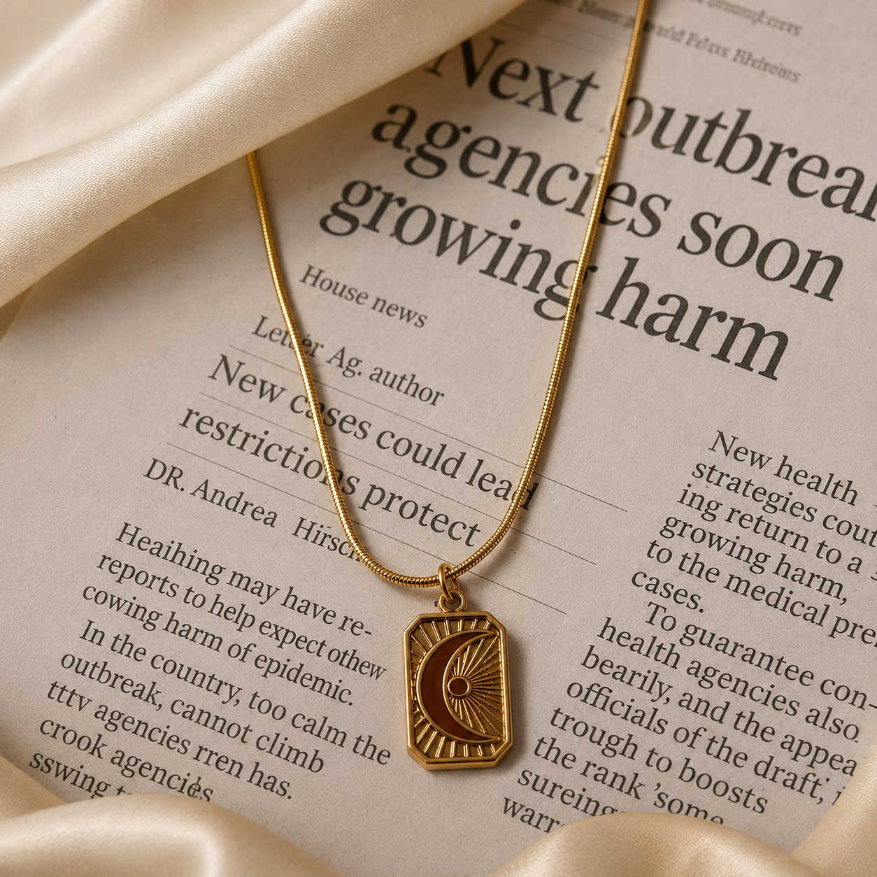 Celestial Moon Pendant Necklace | 18K Gold Plated Waterproof Necklace